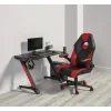 RS Gaming RGX Faux Leather High-Back Gaming Office Chair, Black/Red, BIFMA Compliant
