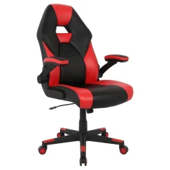RS Gaming RGX Faux Leather High-Back Gaming Office Chair, Black/Red, BIFMA Compliant