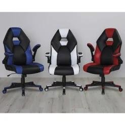 RS Gaming RGX Faux Leather High-Back Gaming Office Chair, Black/Red, BIFMA Compliant