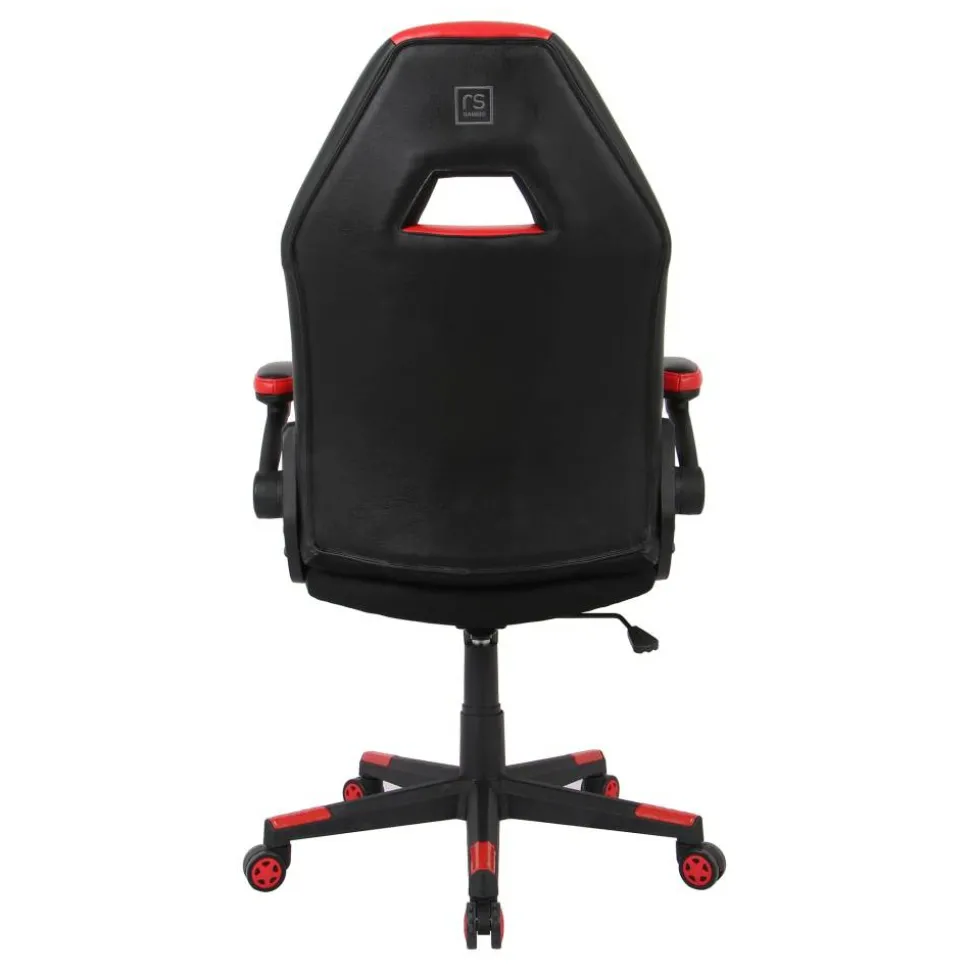 RS Gaming RGX Faux Leather High-Back Gaming Office Chair, Black/Red, BIFMA Compliant