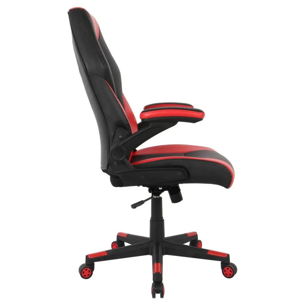 RS Gaming RGX Faux Leather High-Back Gaming Office Chair, Black/Red, BIFMA Compliant