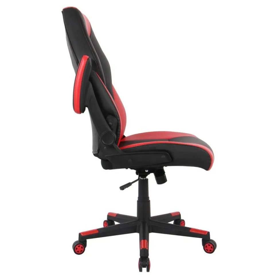 RS Gaming RGX Faux Leather High-Back Gaming Office Chair, Black/Red, BIFMA Compliant