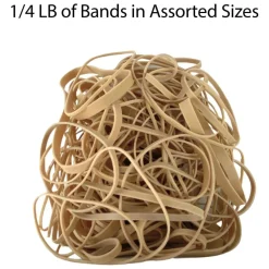 Rubber Bands, #54, Assorted Sizes, Crepe, 1/4 Lb. Bag