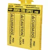 Rubbermaid Commercial Bilingual Over-The-Spill Pads, "Caution Wet Floor" And "cuidado Piso Mojado", Yellow, 25 Sheets Per Pad, Box Of 300 - 4254CT
