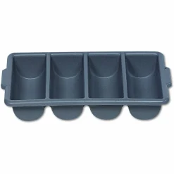 Rubbermaid Commercial Cutlery Bin, 4 Compartments, 11.5 x 21.25 x 3.75, Plastic, Gray