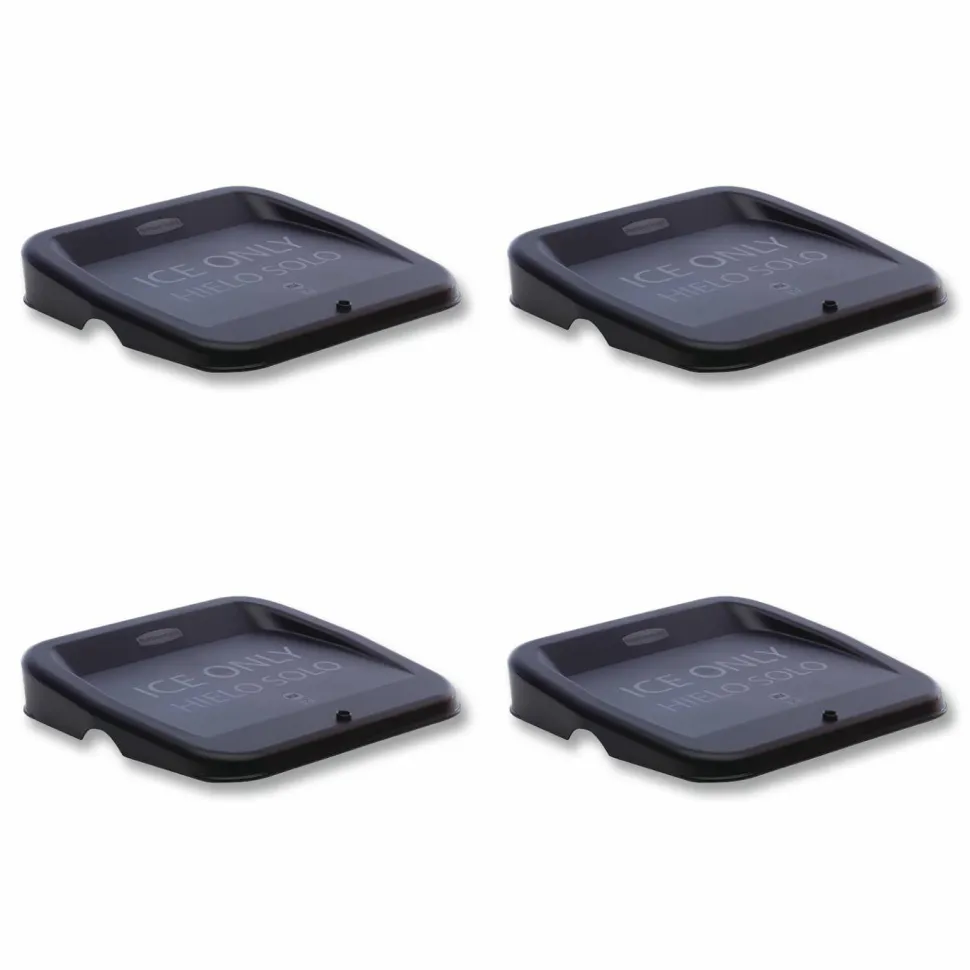 Rubbermaid Commercial Ice Tote Lid, Black, 4/Carton