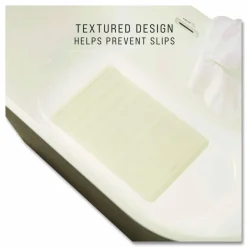 Rubbermaid Commercial Safti-Grip Bath Mats, White Textured Surface, Suction-Cup Backing, 16" x 28"
