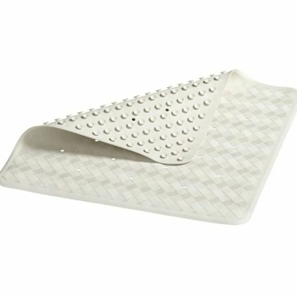 Rubbermaid Commercial Safti-Grip Bath Mats, White Textured Surface, Suction-Cup Backing, 16" x 28"