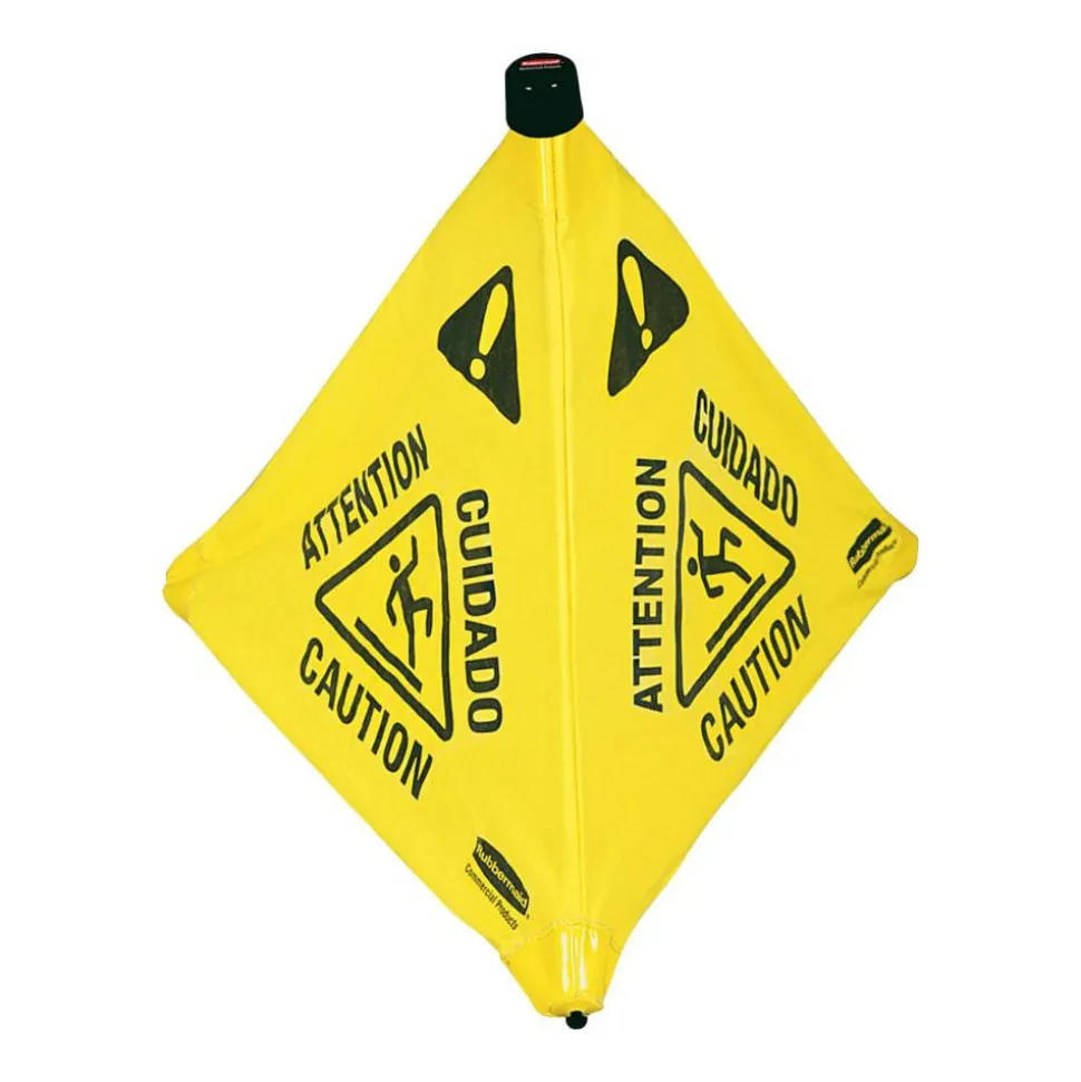 Rubbermaid 3-Sided Wet Floor Safety Cone, 30" x 21" x 21", Yellow