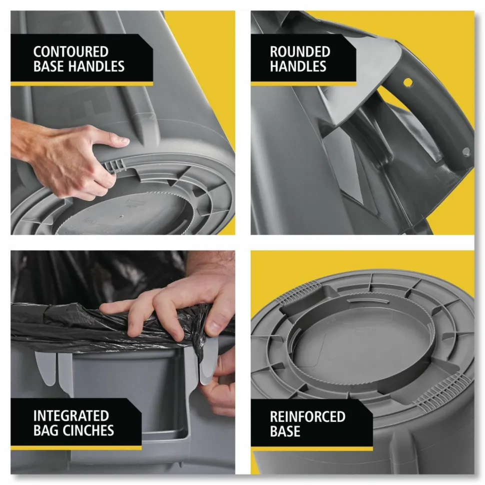 Rubbermaid Brute 44-Gallon Waste Container, Gray