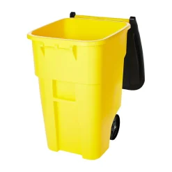 Rubbermaid Brute Square Plastic Rollout Container, 50-Gallons, Yellow