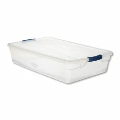 Rubbermaid Clever Store Basic Latch-Lid Container, 10.25 gal, 17.75" x 29" x 6.13", Clear
