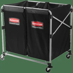 Rubbermaid Collapsible X-Cart, 4 Bushel, 34 5/8"H x 24 1/8"W x 35 3/4"D, Black