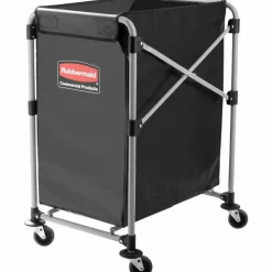 Rubbermaid Collapsible X-Cart, 4-Bushel, 24"H x 20 5/16"W x 24 1/8"D, Black