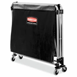 Rubbermaid Collapsible X-Cart, 8-Bushel, 34 5/8"H x 24 1/8"W x 35 3/4"D, Black
