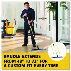 Rubbermaid Commercial Adaptable Flat Mop Kit, 19.5 x 5.5 Blue Microfiber Head, 48