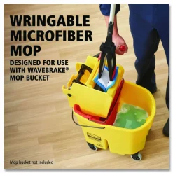 Rubbermaid Commercial Adaptable Flat Mop Kit, 19.5 x 5.5 Blue Microfiber Head, 48