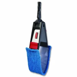 Rubbermaid Commercial Adaptable Flat Mop Kit, 19.5 x 5.5 Blue Microfiber Head, 48