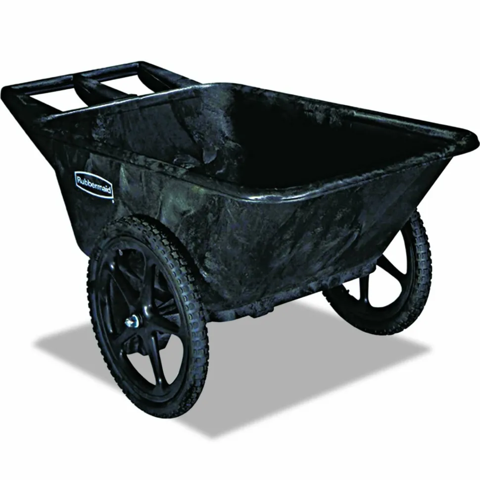 Rubbermaid Commercial Big Wheel Agriculture Wheelbarrow, 300 lb Capacity, 32.75" x 58" x 28.25", Black