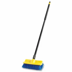 Rubbermaid Commercial Bi-Level Deck Scrub Brush, Blue Polypropylene Bristles, 10