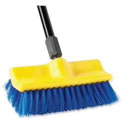 Rubbermaid Commercial Bi-Level Deck Scrub Brush, Blue Polypropylene Bristles, 10