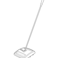 Rubbermaid Commercial Brushless Mechanical Sweeper, 44" Handle, Black/Yellow