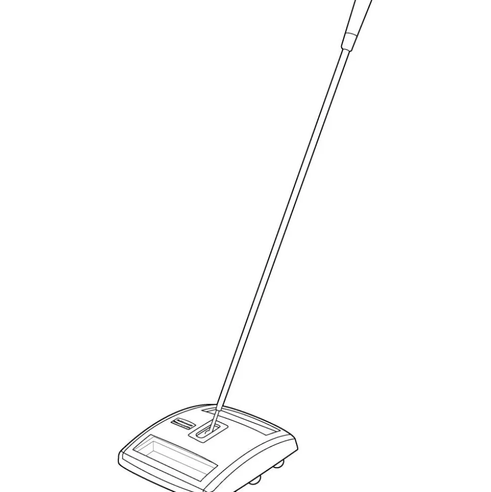 Rubbermaid Commercial Brushless Mechanical Sweeper, 44" Handle, Black/Yellow