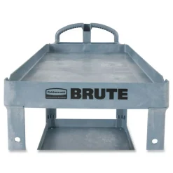 Rubbermaid Commercial BRUTE Heavy-Duty Ergo Handle Utility Cart, Plastic, Two Shelves, 500 lb Capacity, 25.5