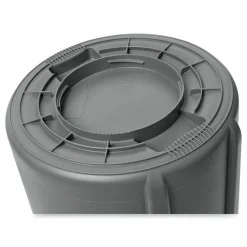 Rubbermaid Commercial BRUTE Round Plastic Refuse Container, 55 Gallon, Gray