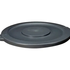 Rubbermaid Commercial Brute 32-Gallon Container Flat Lids - Round - Plastic - Gray - 6 / Carton