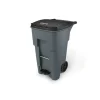 Rubbermaid Commercial BRUTE Rectangular Polyethylene Rollout Bin, Step-On, 65 Gallons, Gray