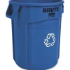 Rubbermaid Commercial Brute 20-Gallon Vented Recycling Container, Blue