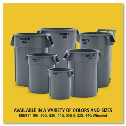 Rubbermaid Commercial Brute Recycling Container, 32 gal, Polyethylene, Blue