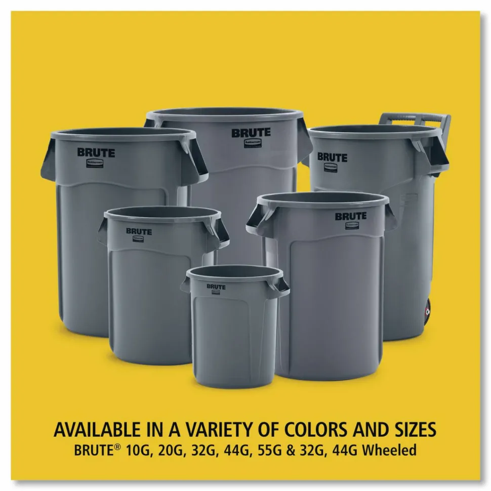 Rubbermaid Commercial Brute Recycling Container, 32 gal, Polyethylene, Blue