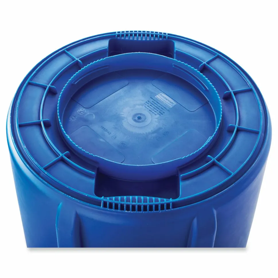 Rubbermaid Commercial Brute Recycling Container, 32 gal, Polyethylene, Blue