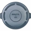 Rubbermaid Commercial BRUTE Self-Draining Flat Top Lids, 24.5" Diameter x 1.5h, Gray