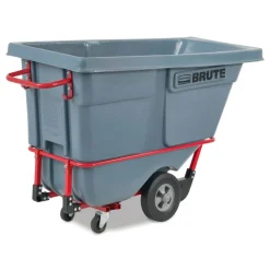 Rubbermaid Commercial BRUTE DURATILT Frame Tilt Truck, Standard Duty, 0.5 cu yd, 850 lb Capacity, Rotomolded Resin/Leakproof Polyethylene, Gray