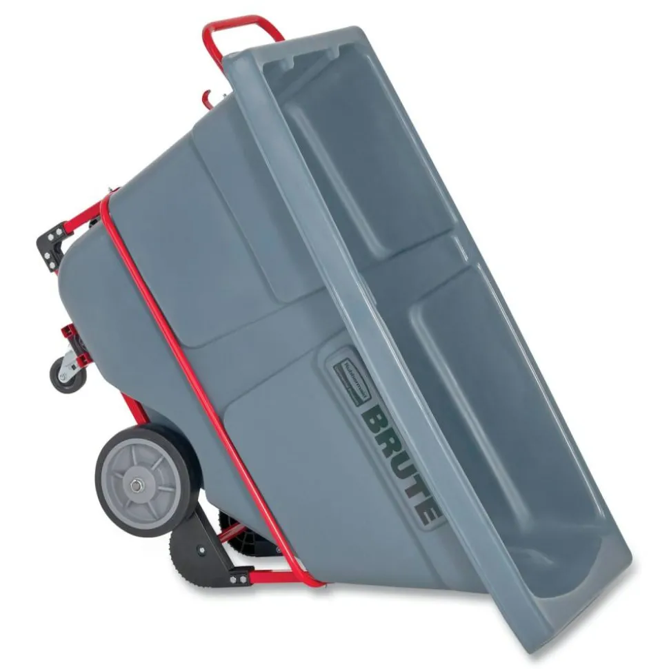 Rubbermaid Commercial BRUTE DURATILT Frame Tilt Truck, Heavy Duty, 0.5 cu yd, 1,400 lb Capacity, Rotomolded Resin/Leakproof Polyethylene, Gray