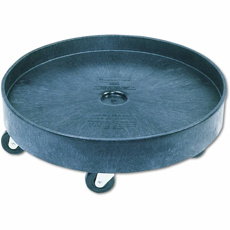 Rubbermaid Commercial Brute Container Universal Drum Dolly, 500 lb Capacity, 24.38 x 7.13, Black