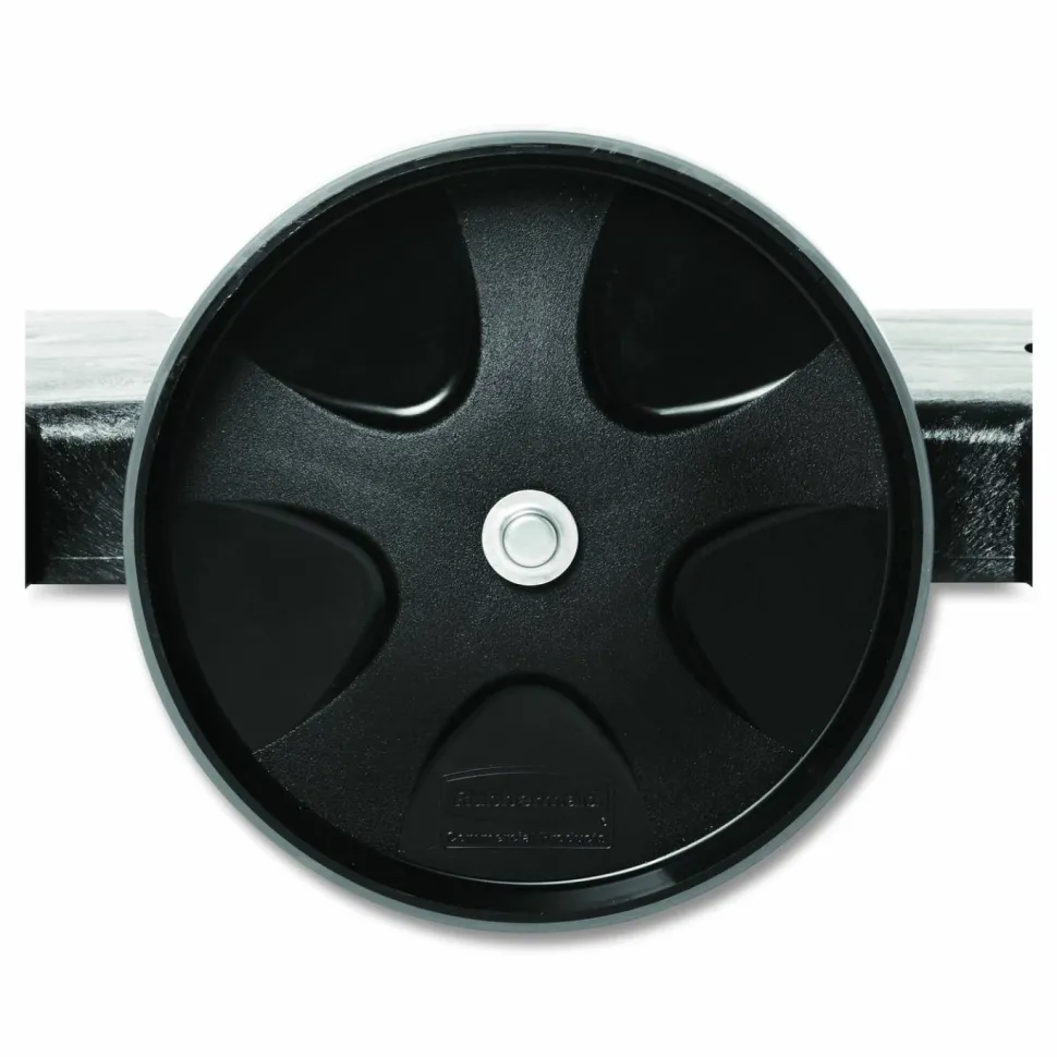 Rubbermaid Commercial BRUTE Tandem Dolly, Two-Container, 300 lb Capacity, 20.25w x 45d x 8h, Black