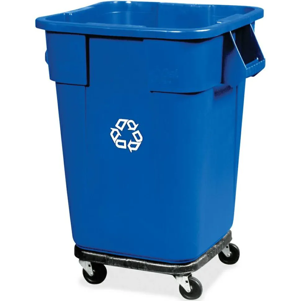 Rubbermaid Commercial Brute Square Container Dolly, 300 lb Capacity, Plastic, 17.25"W x 6.25"H, Black