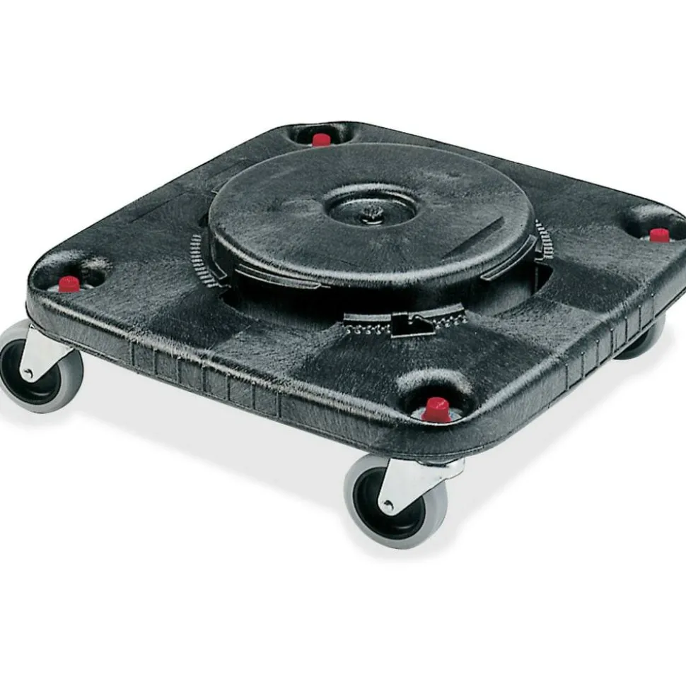 Rubbermaid Commercial Brute Square Container Dolly, 300 lb Capacity, Plastic, 17.25"W x 6.25"H, Black