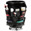 Rubbermaid Commercial Brute Caddy Bag, 12 Compartments, 11.39 w x 15.38 Diameter, Black, 6/Carton