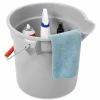 Rubbermaid Commercial BRUTE Round Utility Pail, 14 qt, Plastic, Gray, 12" Diameter