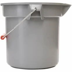 Rubbermaid Commercial BRUTE Round Utility Pail, 14 qt, Plastic, Gray, 12