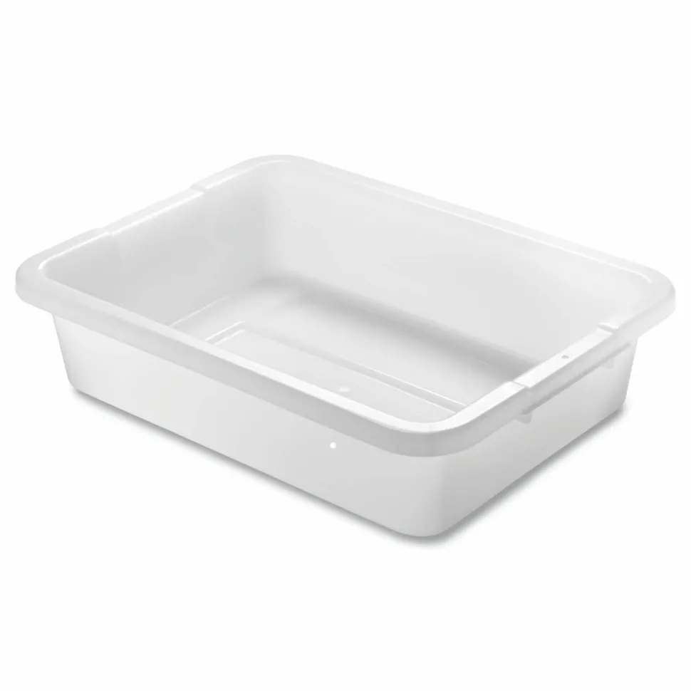 Rubbermaid Commercial Bus/Utility Box, 15" x 20" x 5", White
