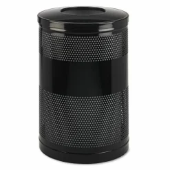 Rubbermaid Commercial Classics Perforated Open Top Receptacle, 51 gal, Steel, Black
