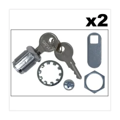 Rubbermaid Commercial Cleaning Cart Replacement Lock and Keys for Cleaning Carts, Silver