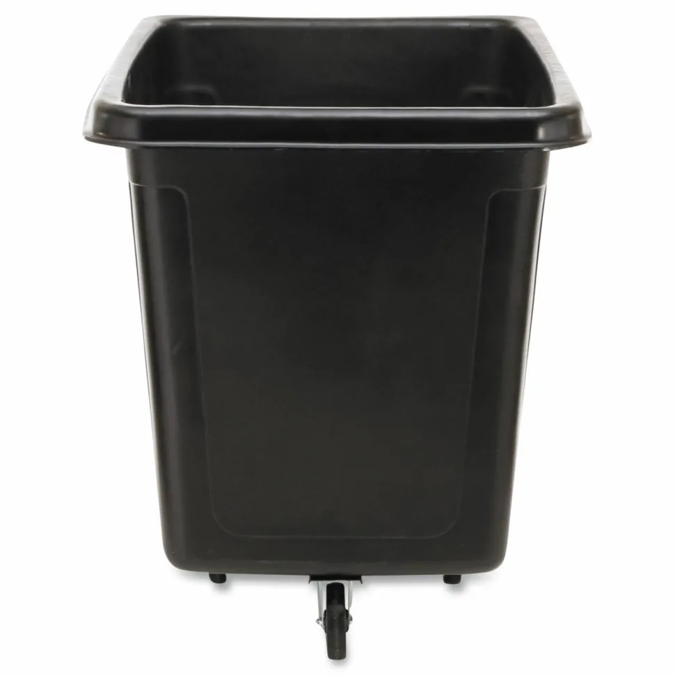 Rubbermaid Commercial Cube Truck, 59 gal, 300 lb Capacity, Plastic, Black