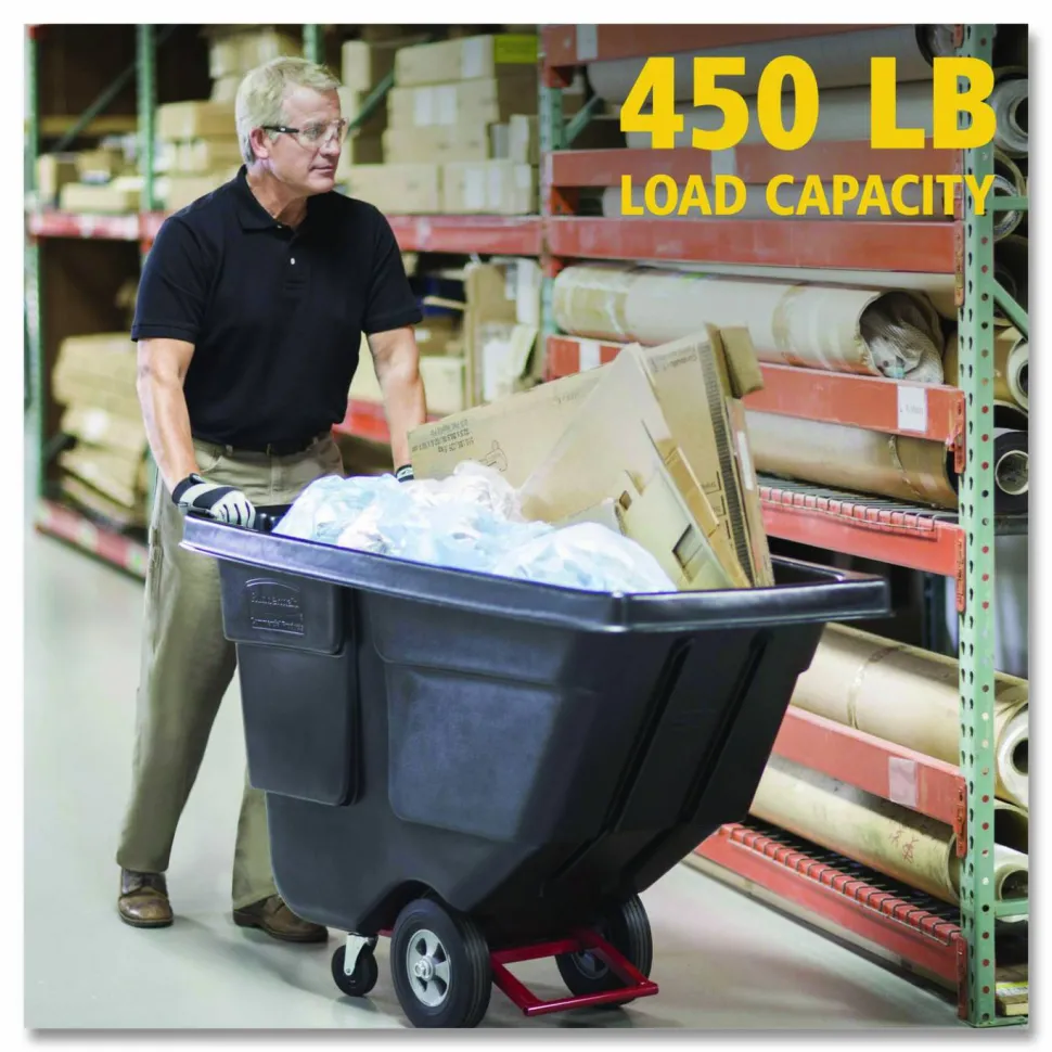 Rubbermaid Commercial 0.5 cu yd BRUTE Rotomolded Tilt Truck, 450 lb Capacity, Black